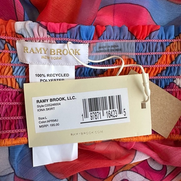 NWT Ramy Brook Iona Coverup Wrap Skirt in Retro Apricot. Size Large. - Picture 5 of 5